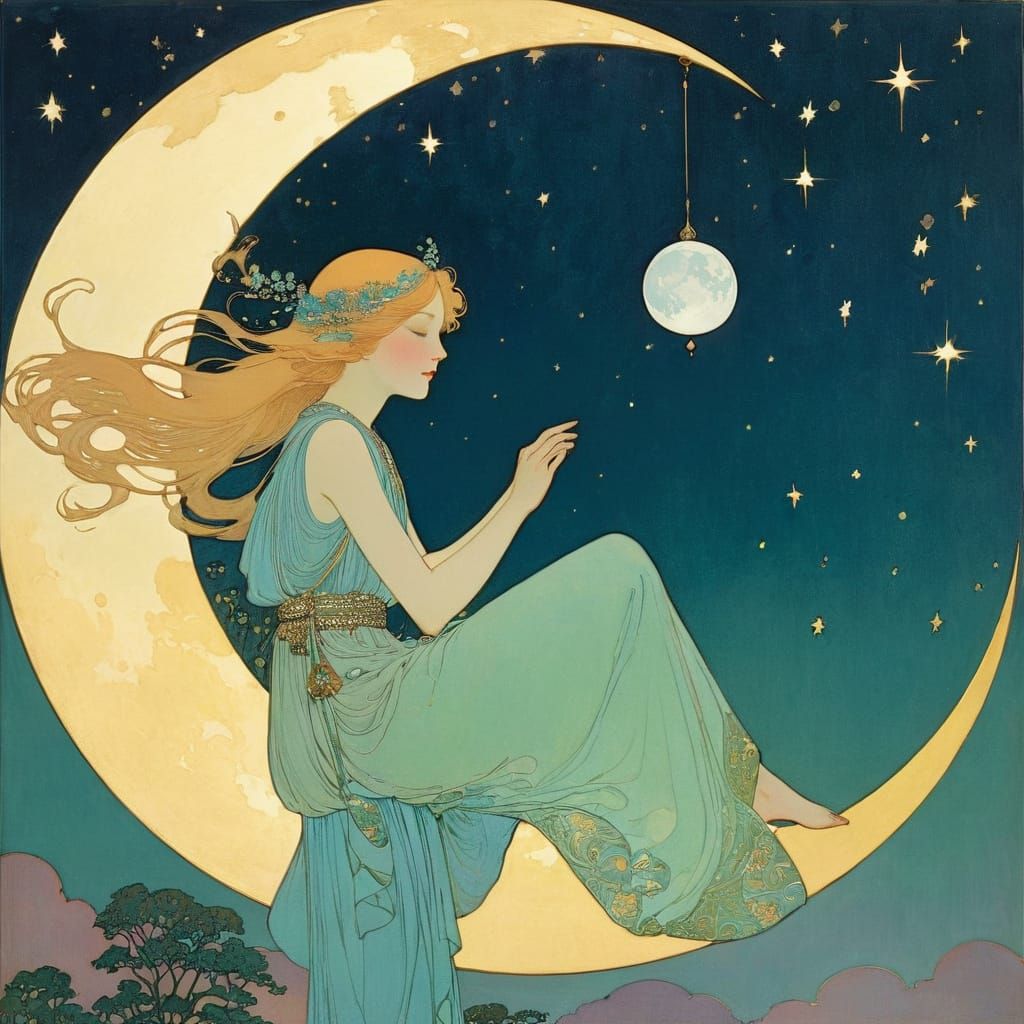 Ethereal Moon Beam Amidst Enchanted Forest