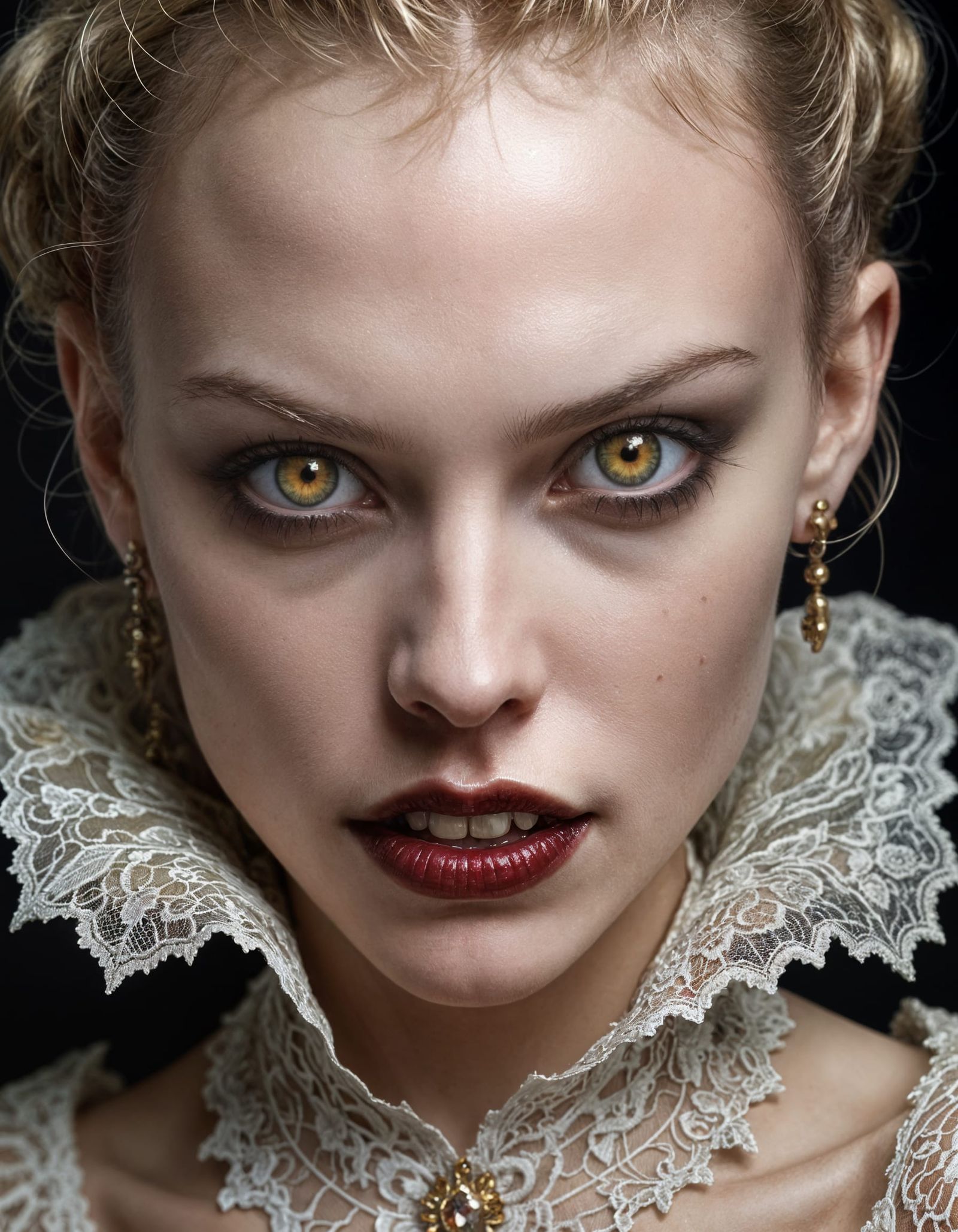 Gorgeous Vampire Supermodel Portrait in High Fashion Style
