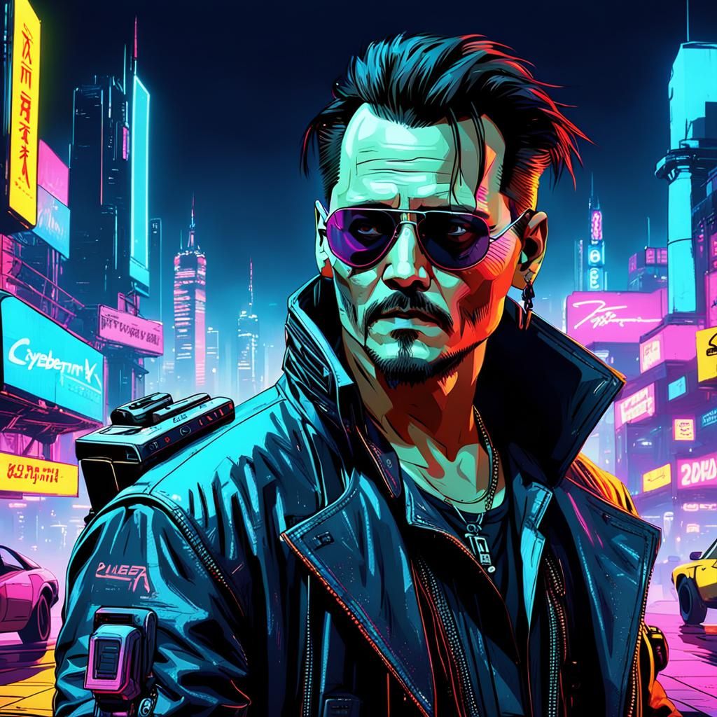 Johnny Depp in Cyberpunk 2077 Style