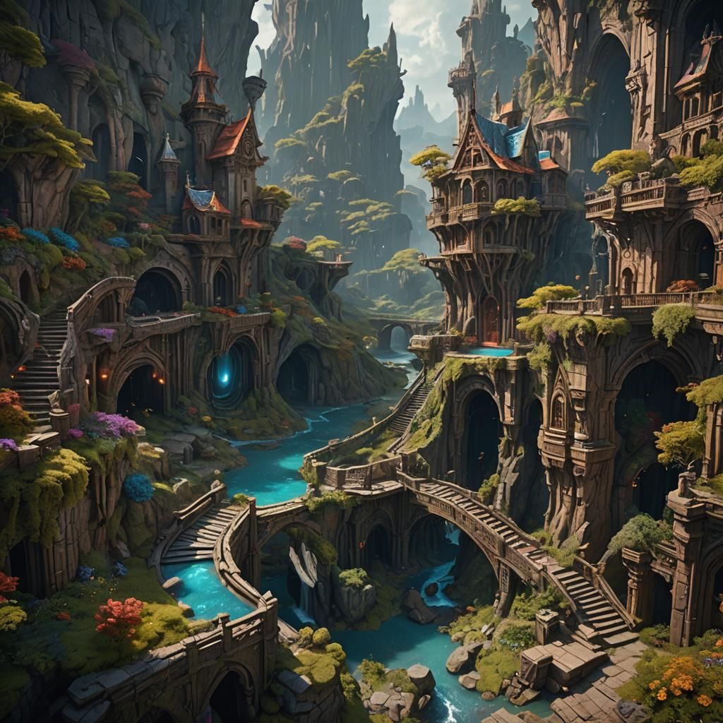 Fantastical Landscape in Detailed Matte Painting Style