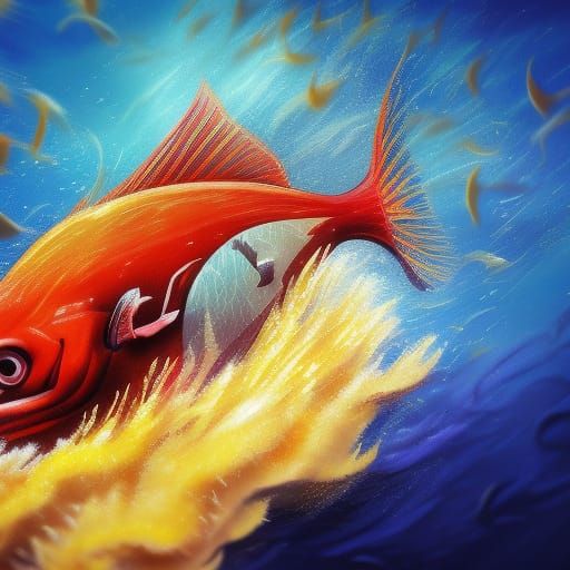 Hyperrealistic Fish in Ocean Concept Art