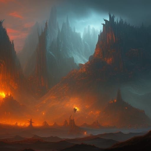 Abstract Pain: Detailed Matte Painting in Deep Color