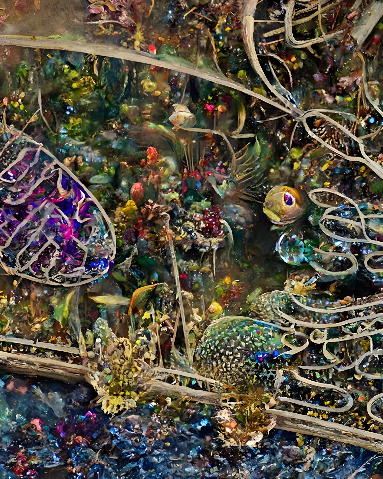 Luminous Crystalpunk Coral Reef in Volumetric Lighting