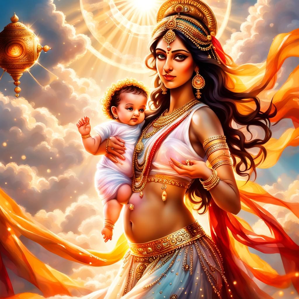 Durga as a Belly Dancer with Baby