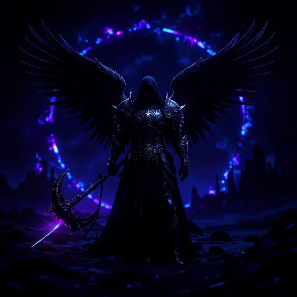 Fallen Angel in Battle-Worn Armor