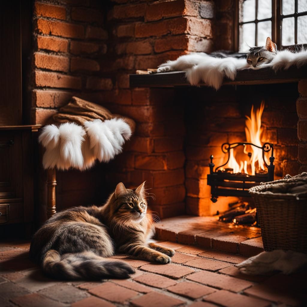 Cozy fireplace