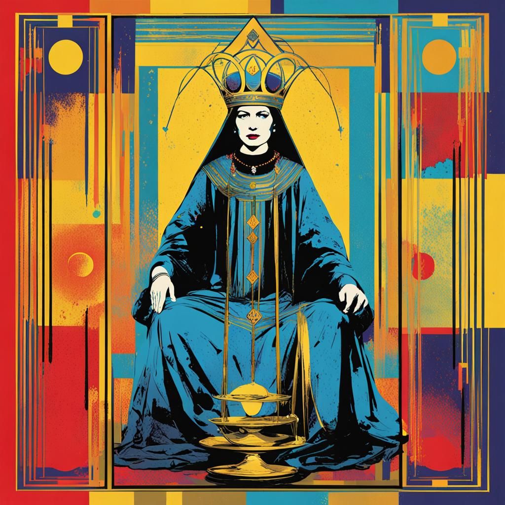High Priestess Tarot in Pop Art Style