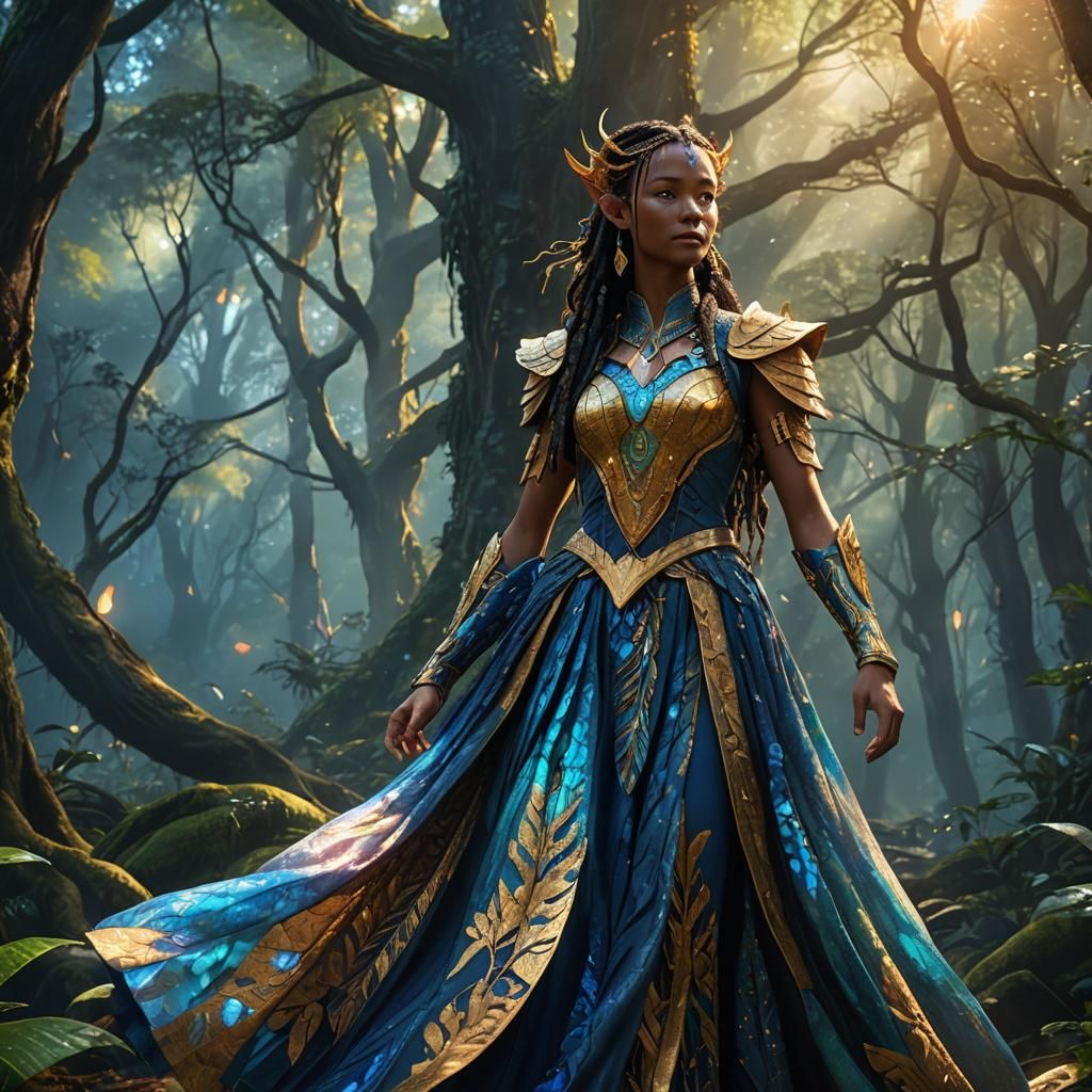 Mystical Forest Goddess in Digital Concept Art