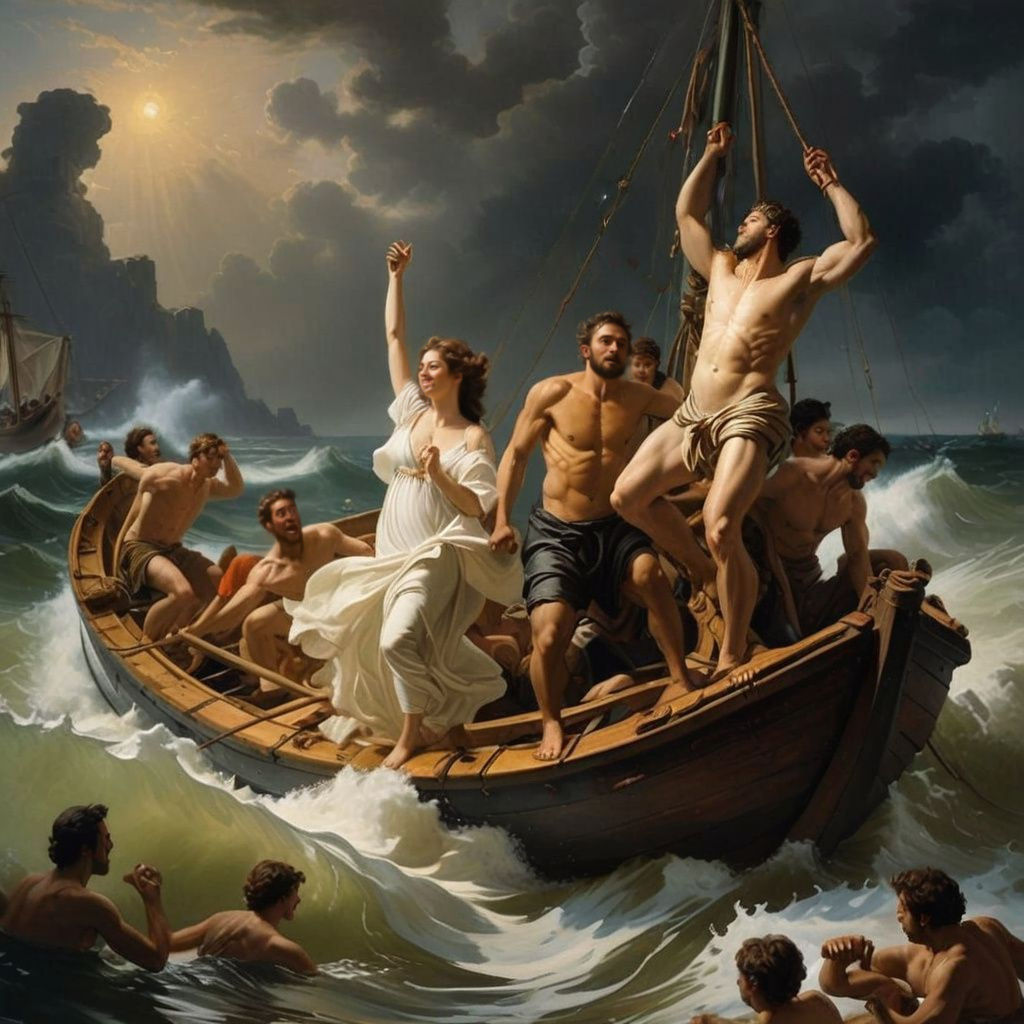 Dancers on the Haunting Raft of the Medusa, in Géricault's M...