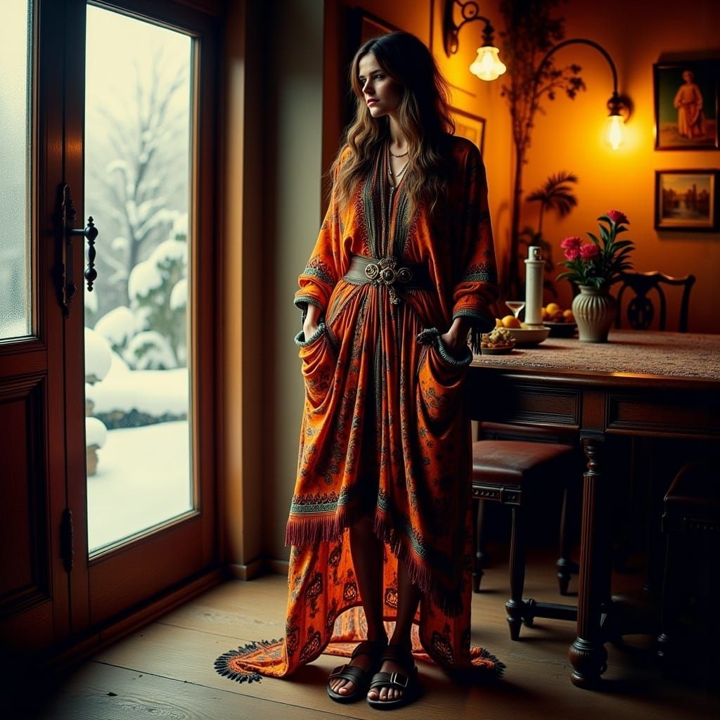 Bohemian Woman in Tavern, Cartier-Bresson Style