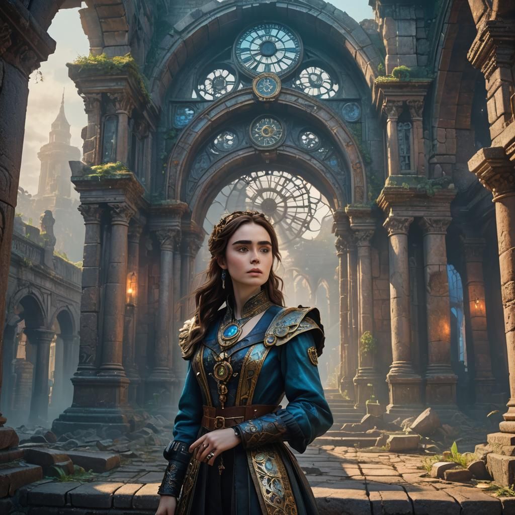 Lily Collins as a Time Lady in Ruins