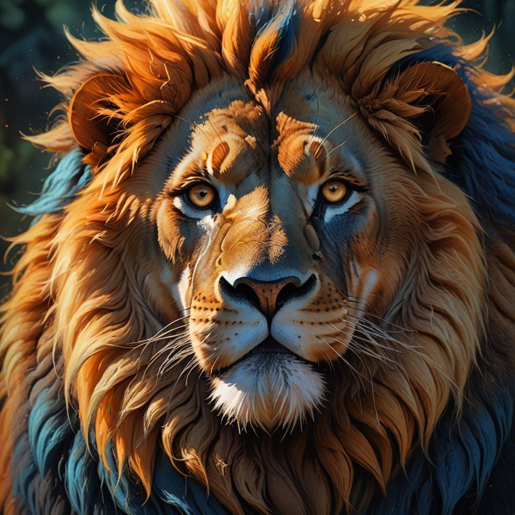 Majestic Sun-Lion Hybrid in Complementary Colors