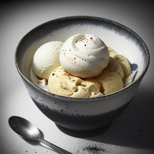 Hyperrealistic Macro Photograph of Ice Cream