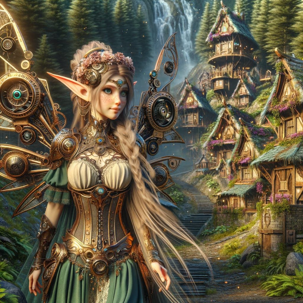 Steampunk Elf Queen Reigns Over Enchanted Village