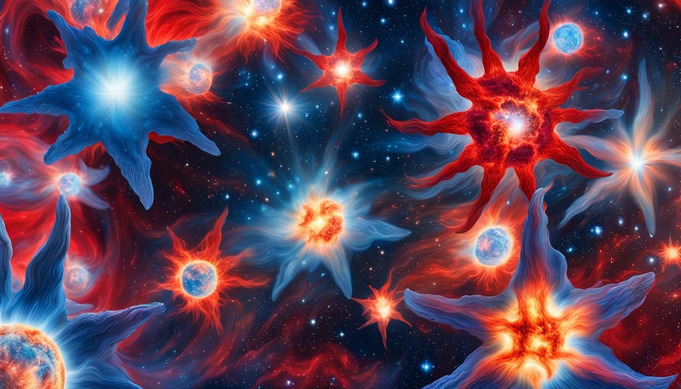 Sirius Star's Psychedelic Light in Cosmic Maelstrom