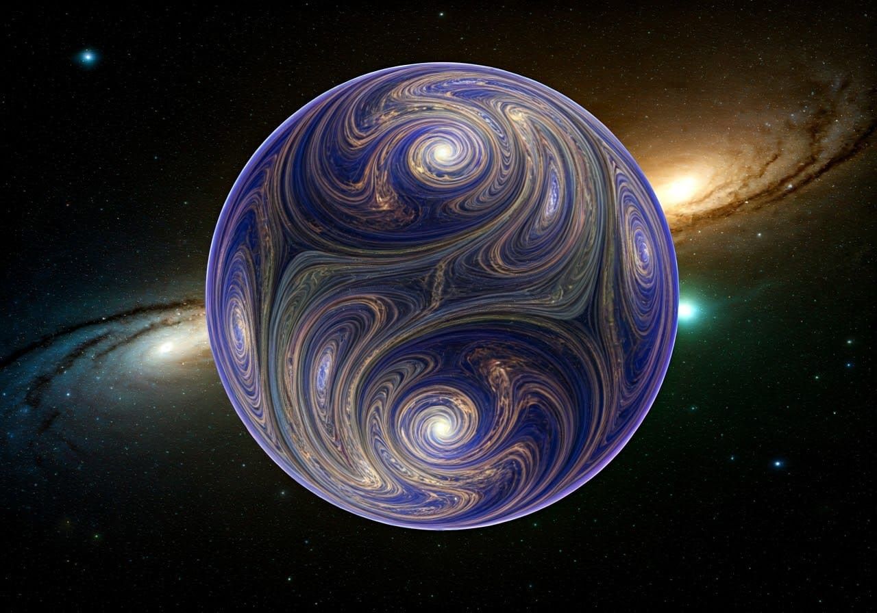 Fractal Planet in Space: A Cyberpunk Sci-Fi Concept