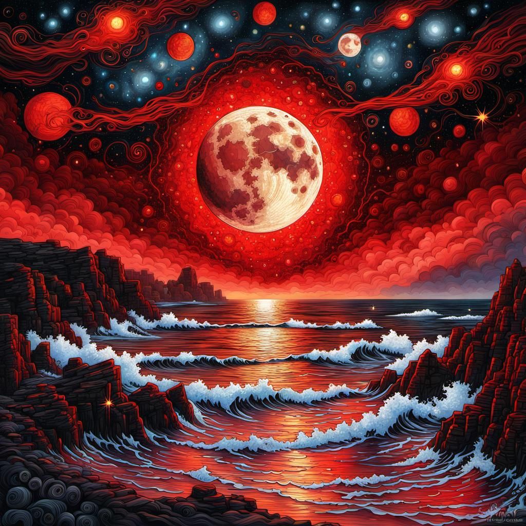 Occult Alchemist Symbols with Starry Sky