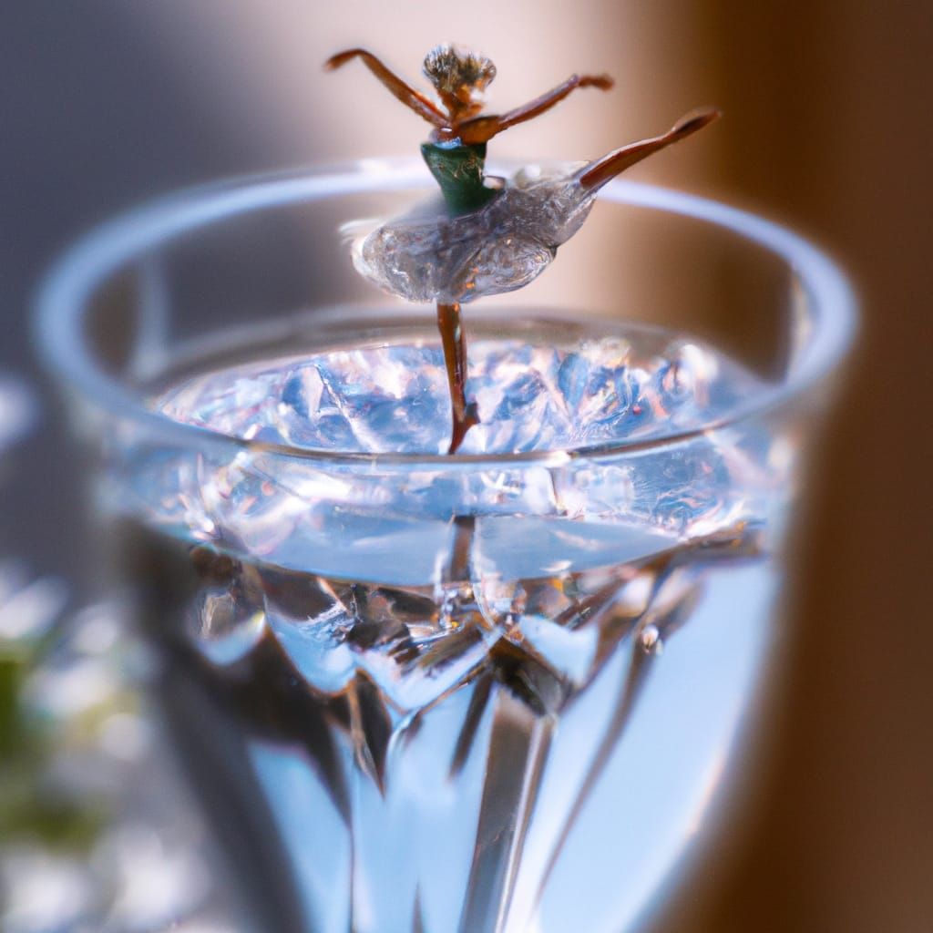 Miniature Dancer on Water, Romantic Realism Style