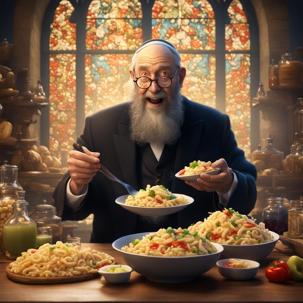 Rabbi's Joyful Indulgence: Macaroni Salad Feast