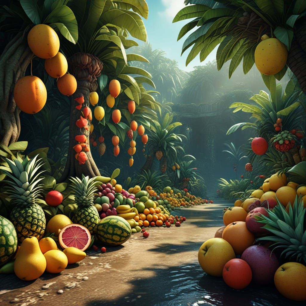 National Tropical Fruit Day: Detailed Matte Painting
