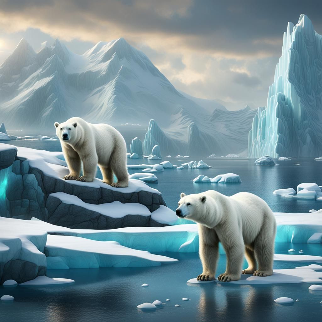 Arctic Polar Bears: Detailed Fantasy Concept Art
