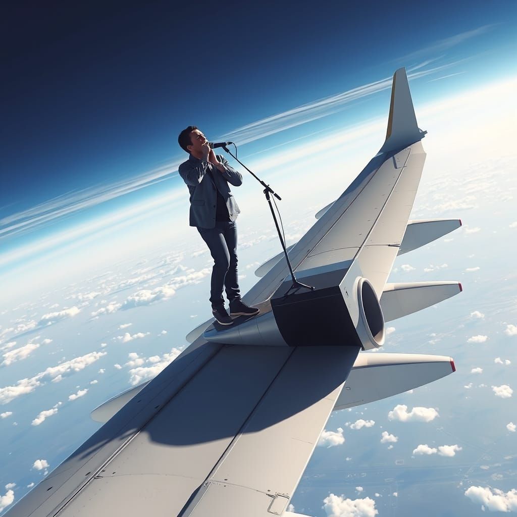 Singer Mid-Flight Airplane Wing Performance