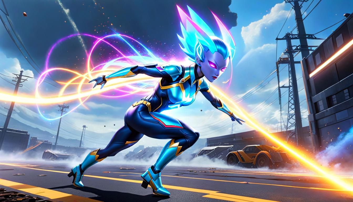 Heroic Landing of a Cybernetic Alien Girl