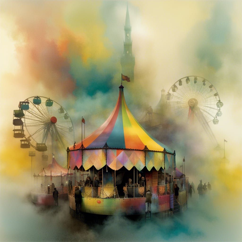 Misty Funfair in Dave McKean Style