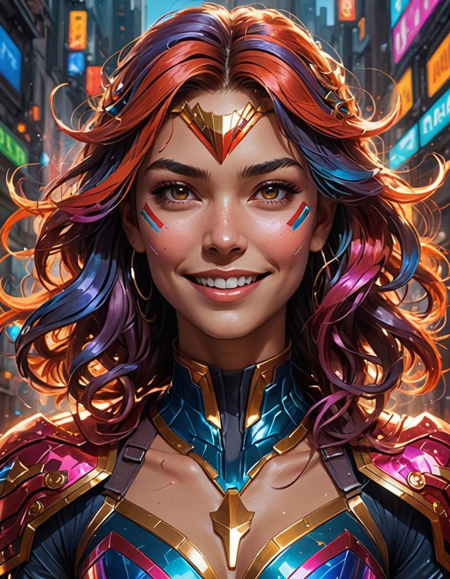 Anime Superhero Portrait in Vibrant Digital Art