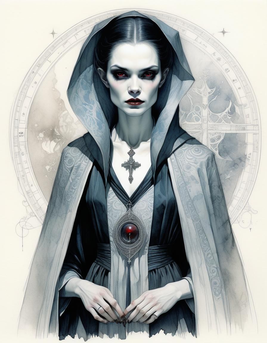 Vampire in Spiritual Robes: A Fine Art Portrait
