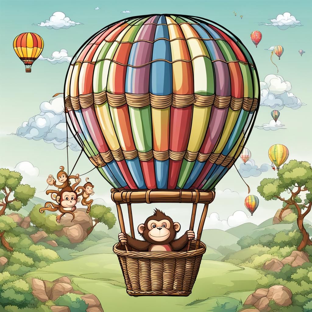 Monkey Flies a Hot Air Balloon