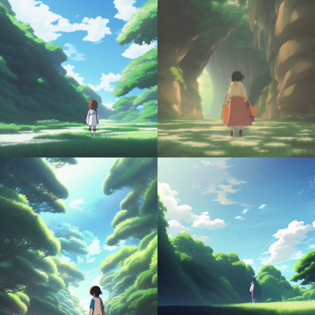 Anime Key Visual in Studio Ghibli Style
