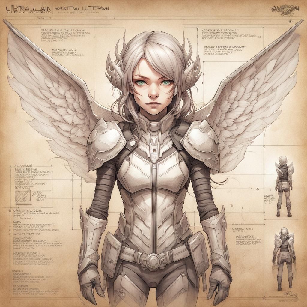 Chibi Waifu with Demon Wings, Comic Book Style