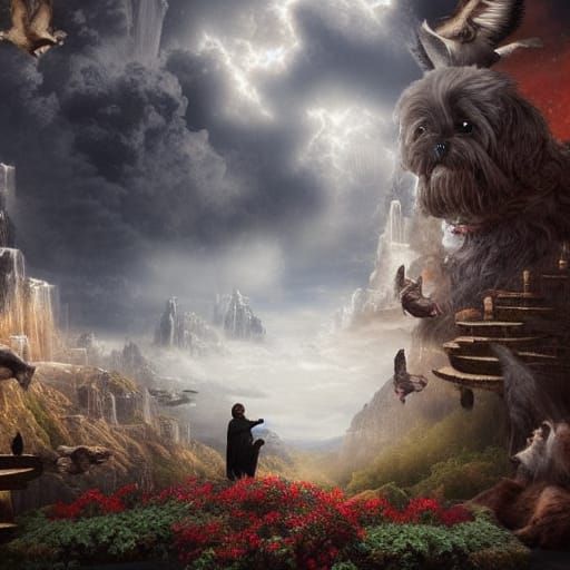 Dogs Ascending to Heaven: Digital Matte Painting