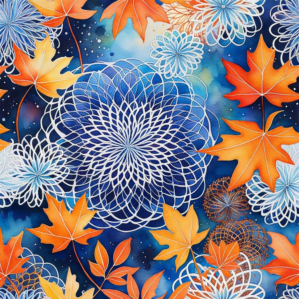 Ethereal Autumn Asters in Surreal Mixed Media