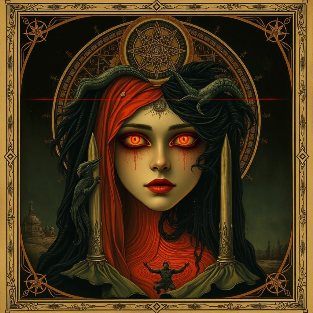 Eldritch Occult Art Nouveau With Dark Academia Aesthetic