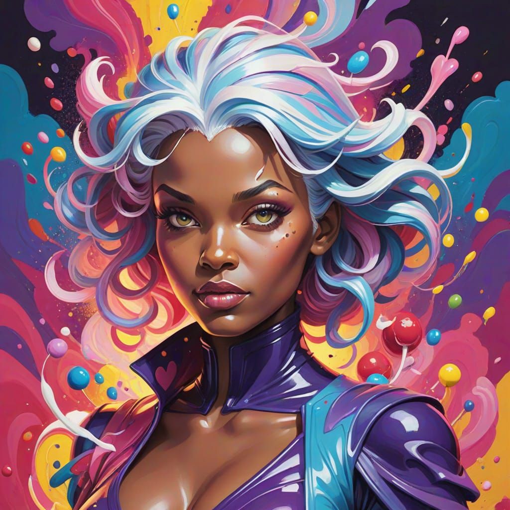X-Men Storm in Whimsical Candy Art Style