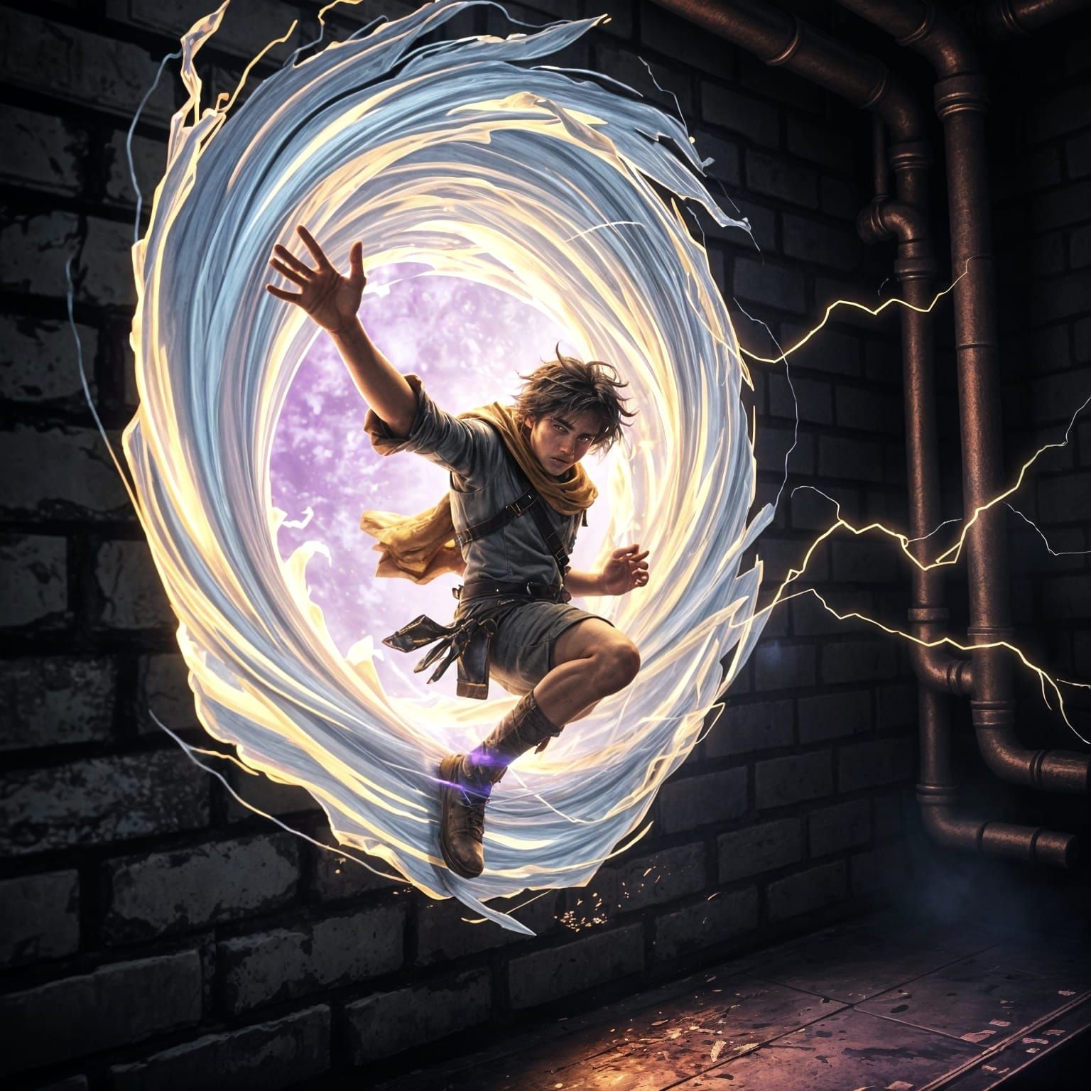 A Silvery Portal Unfolds into a Dark Fantasy Realm