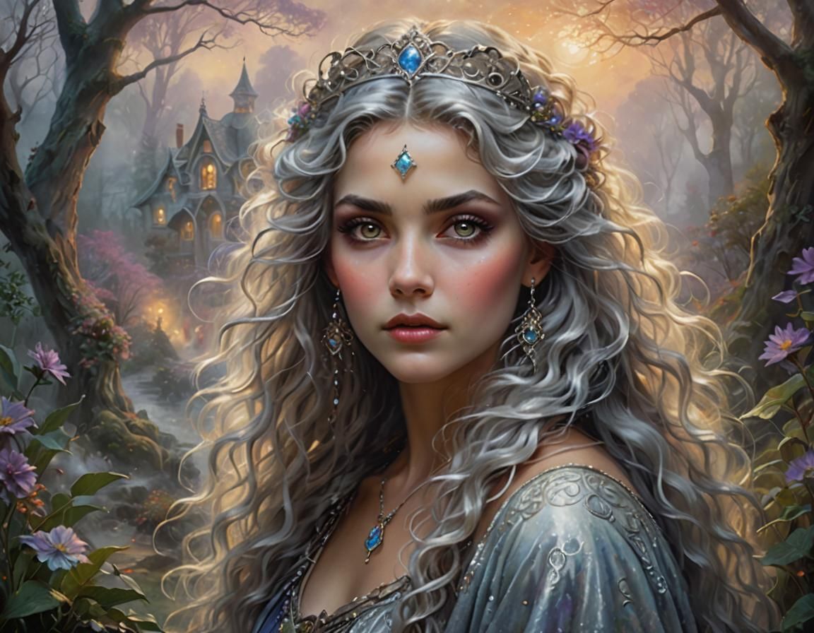 Ethereal Queen Warrior in Impressionist Painterly Light