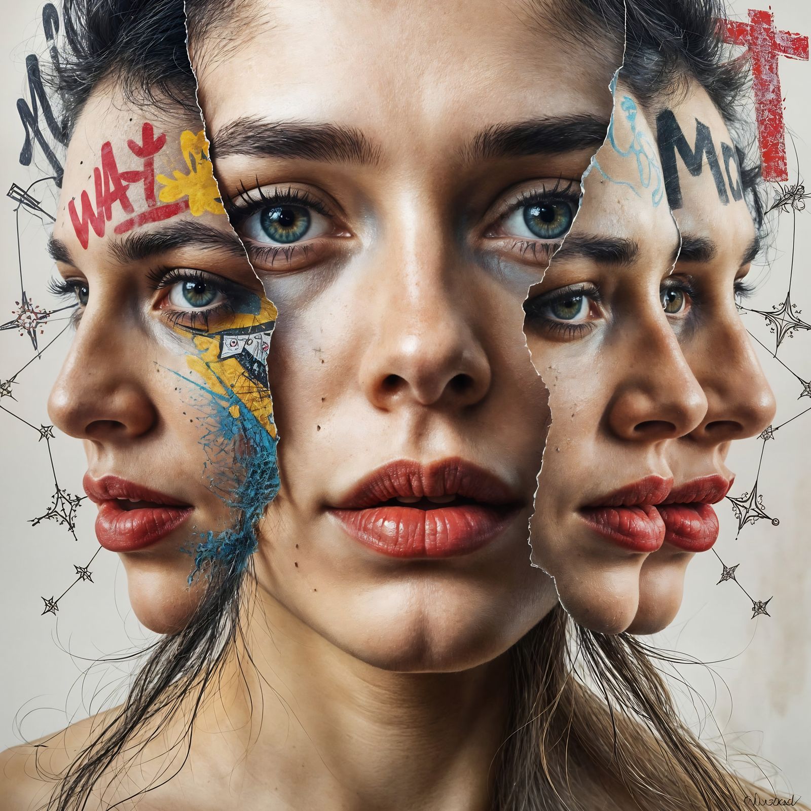 Kaleidoscopic Portrait Reflecting Diverse Personalities