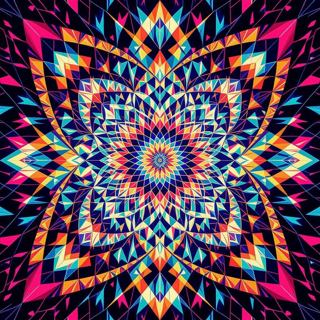 Vibrant Kaleidoscope of Colorful Lights in Neon Style