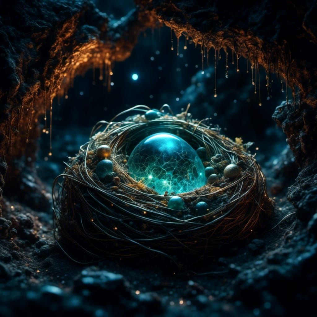 Alien eggs on a distant planet