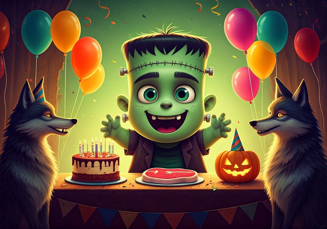 Cute Frankenstein Child's Whimsical Birthday Party