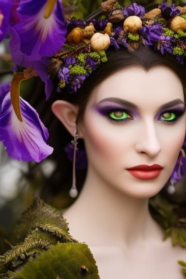 Enchanting Elf Portrait in Autumn Woodland