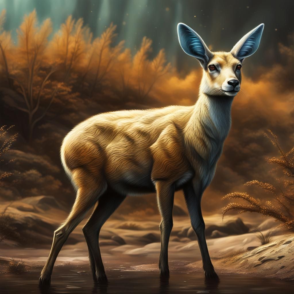 Exoplanet with Deer-Like Alien Lifeforms