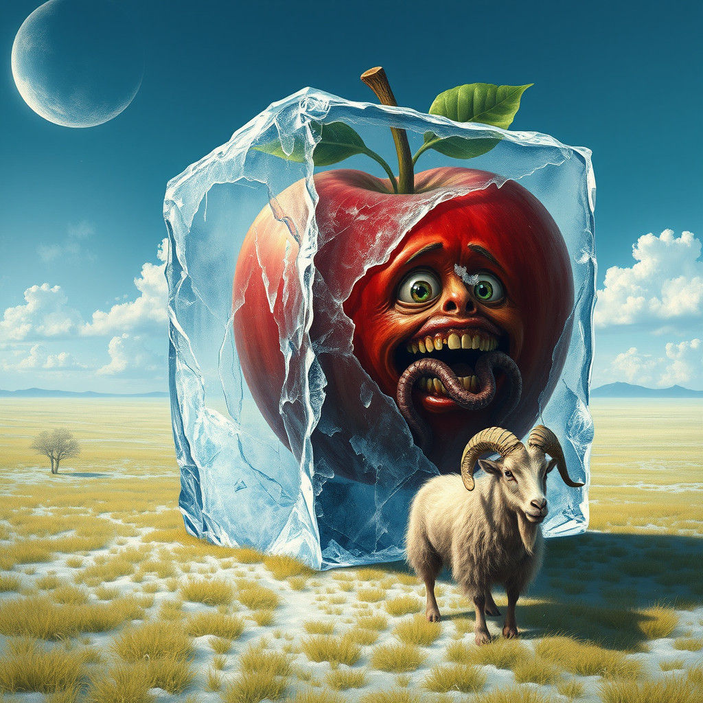 Surreal Icy Dreamscape in Dürer Style