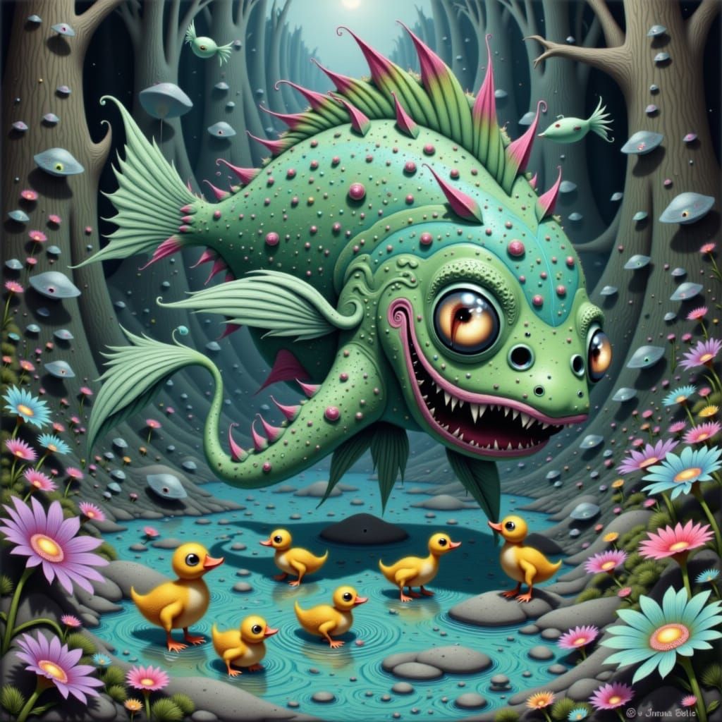 Whimsical Sea Monster Chase in Bunny Bay