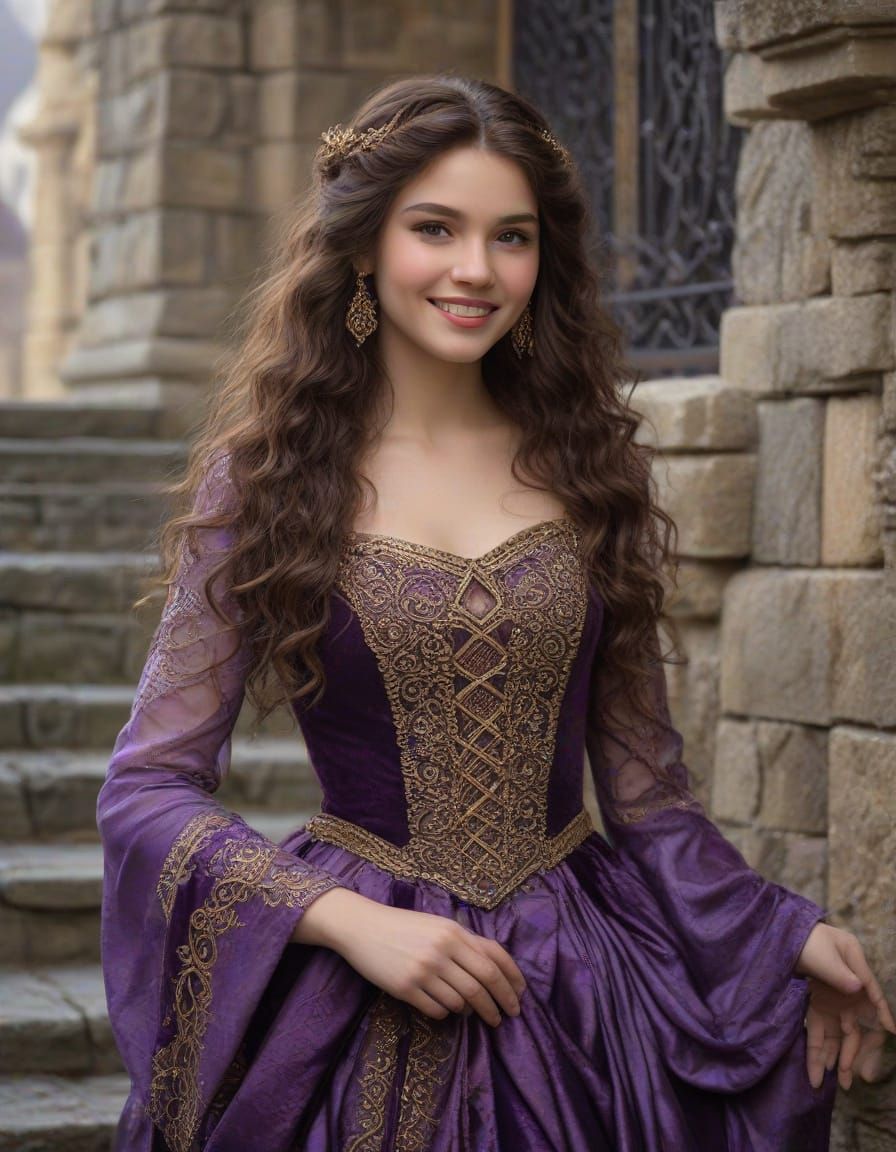 Ethereal Medieval Princess in Celtic Castle