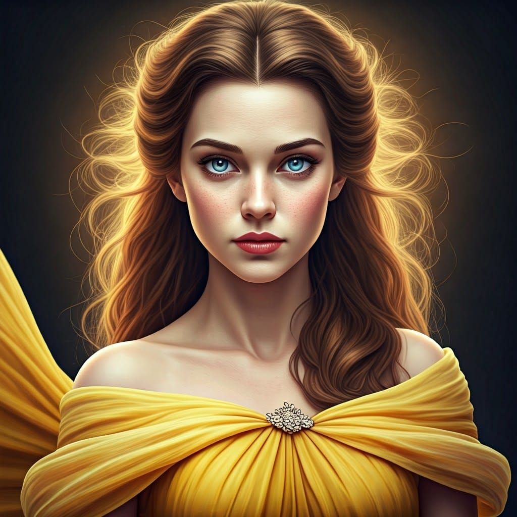Princess Belle Portrait in Demarchelier Style, 8K