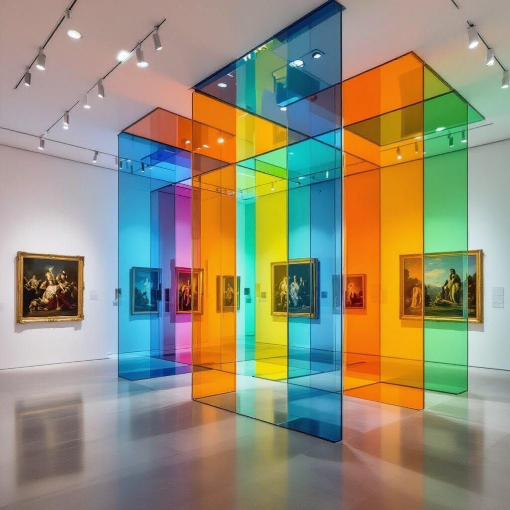 Futuristic Art Museum with Immersive Light Installations